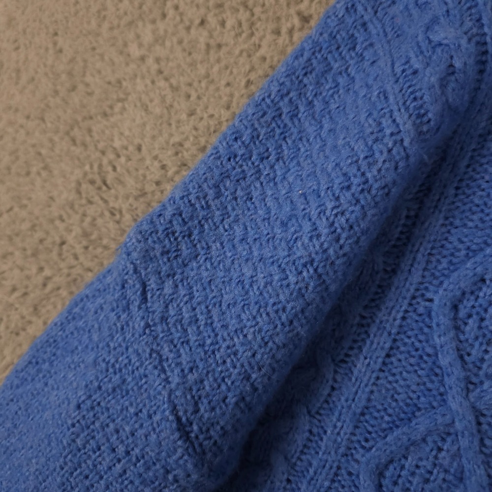 Aerie Sweater Womens L Blue Wool Blend Soft Knit Turtleneck Oversized Slouchy - Picture 9 of 11